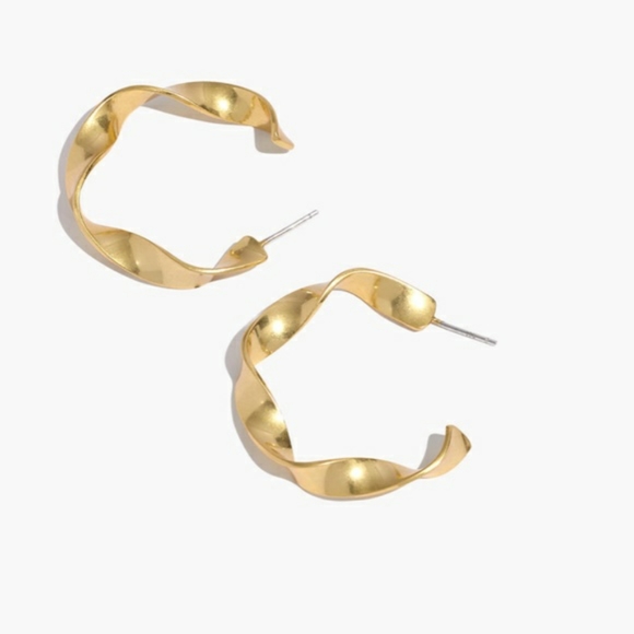 Madewell Jewelry - MADEWELL Vintage Gold Ribbon Hoop Earrings